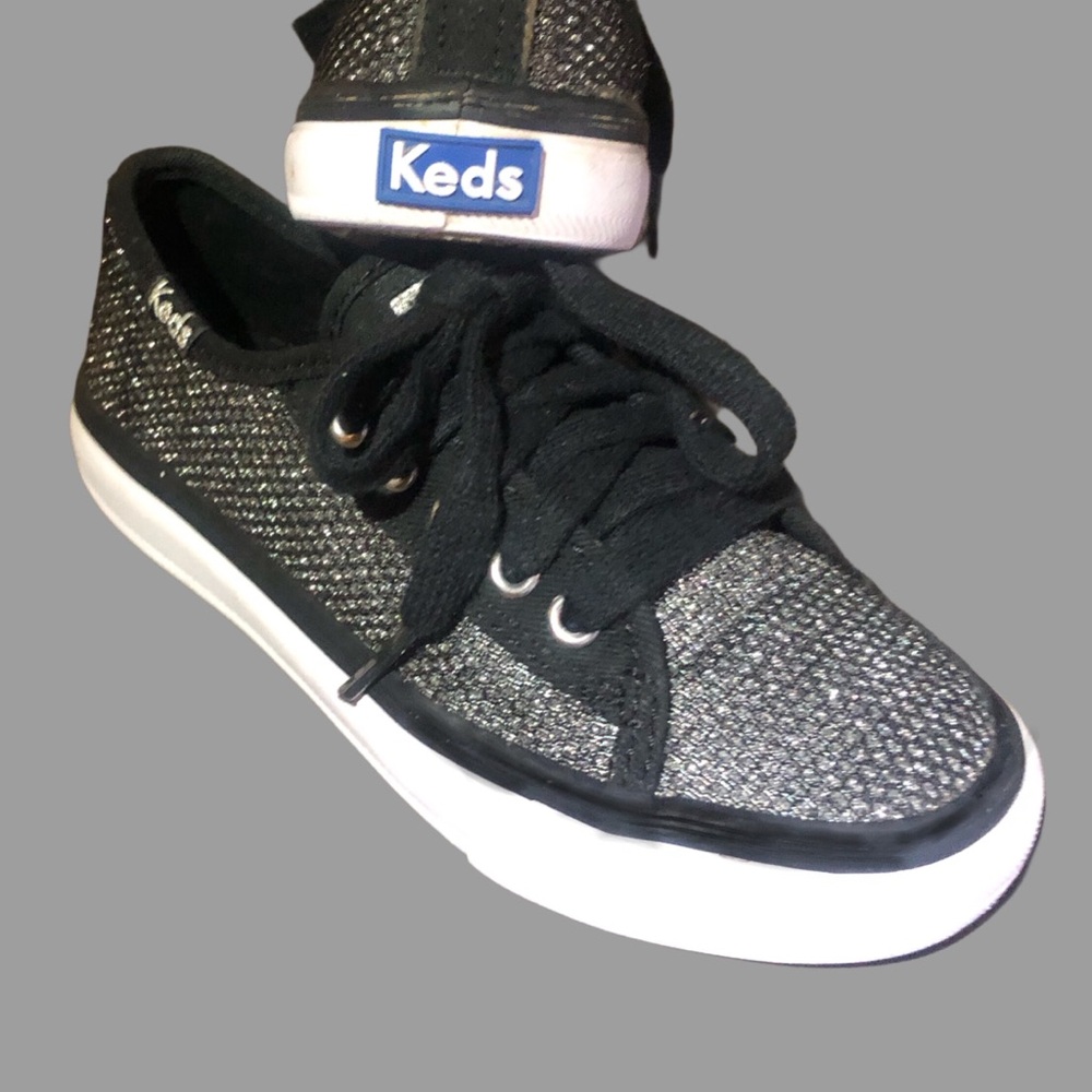 Keds Kids Black & Silver Sparkle Sneakers Size 10.5